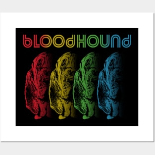 Cool Retro Groovy Bloodhound Dog Posters and Art